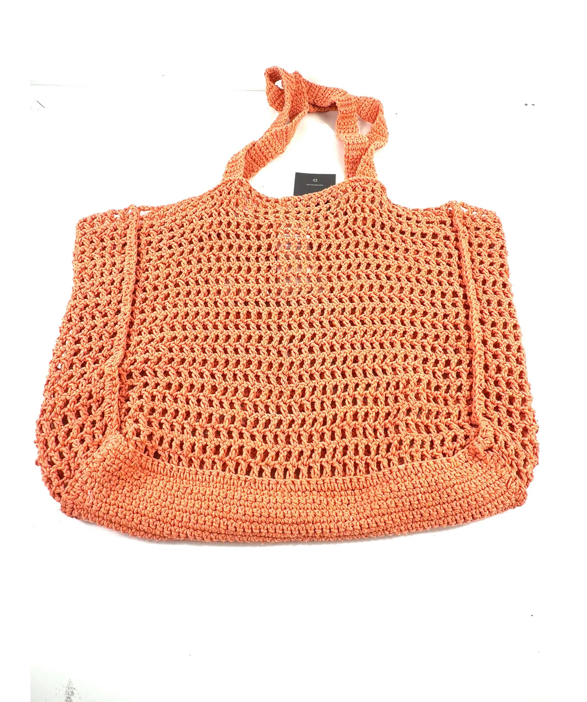 Guess Crochet Logo Beach Maxi Tote Bag Sorbet Orange One Size — Materials