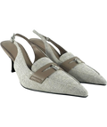 Charles & Keith Cream Griselda Two-Tone Slingback Heels, size UK 5 EU 38 👠 — front