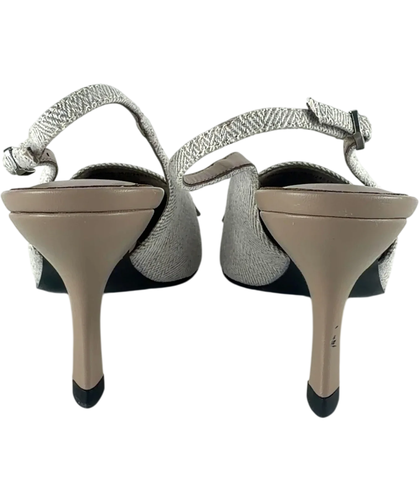 Charles & Keith Cream Griselda Two-Tone Slingback Heels, size UK 5 EU 38 👠 — back