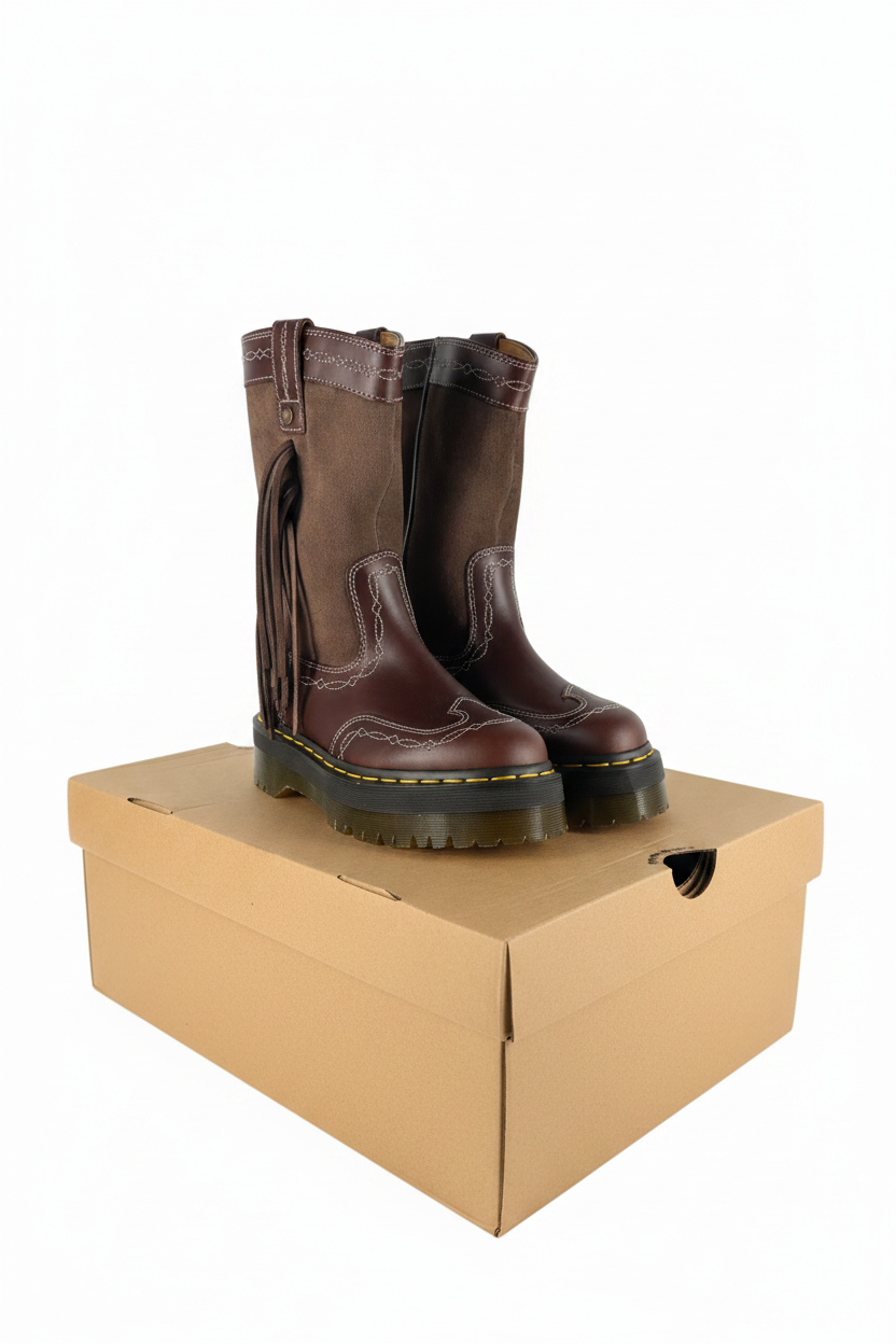 DR MARTENS Brown Desert Rodeo Quad Mid Leather & Suede Boots UK 5 EU 38