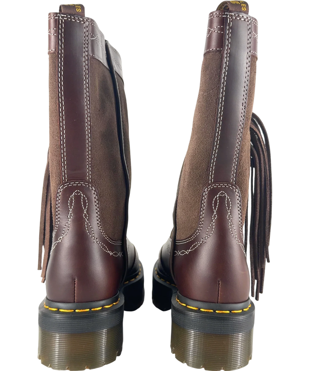 Dr Martens Brown Desert Rodeo Quad Mid Leather & Suede Boots Brown, size UK 5 EU 38 👠 — back