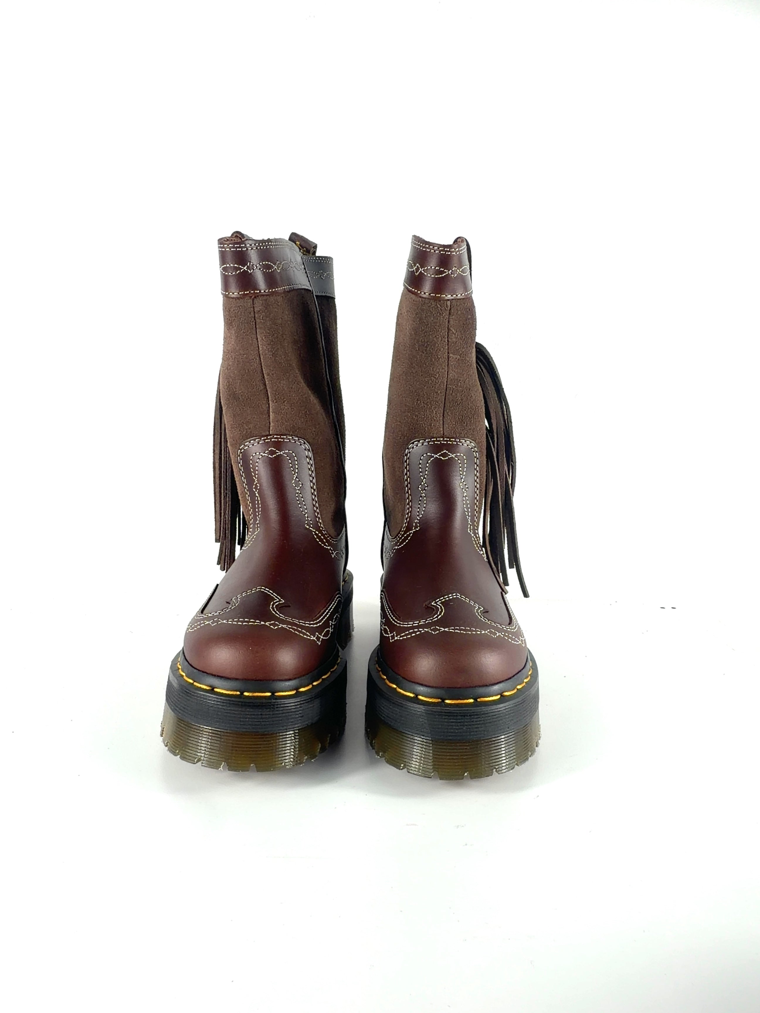 Dr Martens Brown Desert Rodeo Quad Mid Leather & Suede Boots Brown, size UK 5 EU 38 👠 — detail