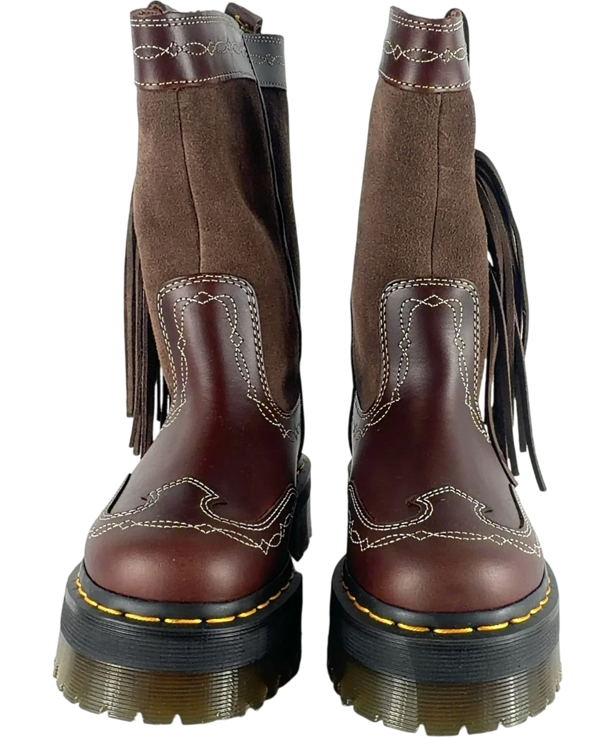 DR MARTENS Brown Desert Rodeo Quad Mid Leather & Suede Boots UK 5 EU 38 — Front (both, face on)
