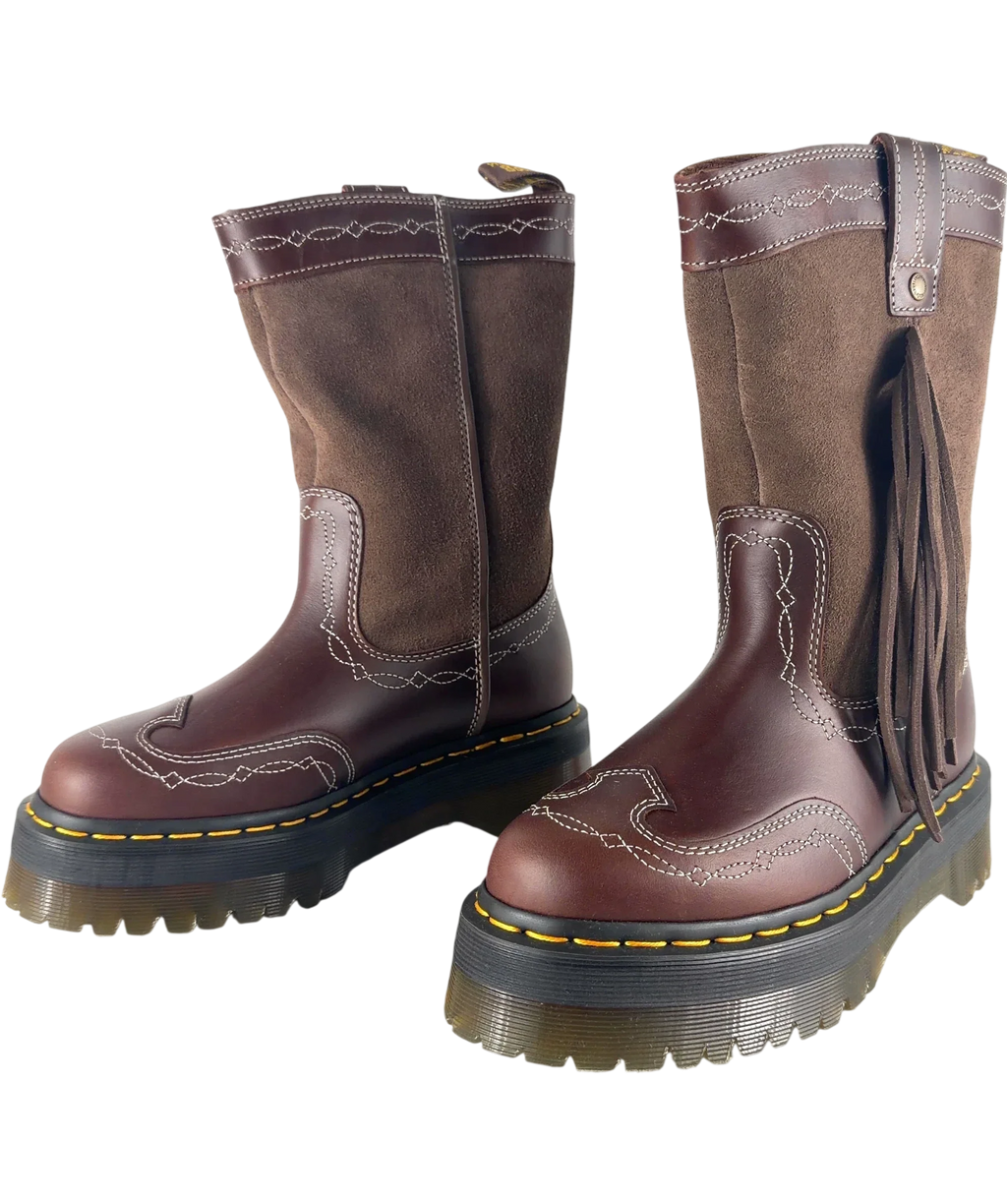 DR MARTENS Brown Desert Rodeo Quad Mid Leather & Suede Boots UK 5 EU 38 — Side (both)