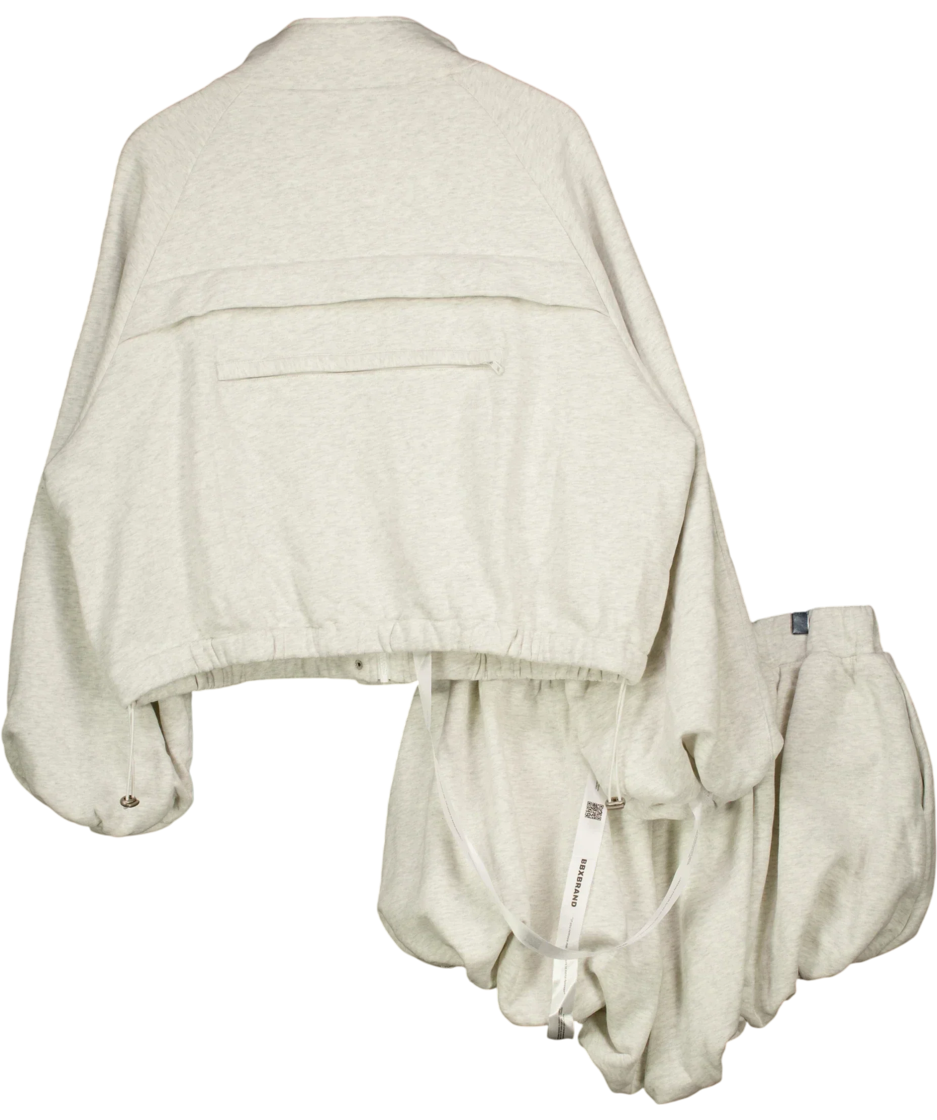 BBX BRAND Grey Funnel Neck Jacket & Shorts Set 3X, size UK 18 — back