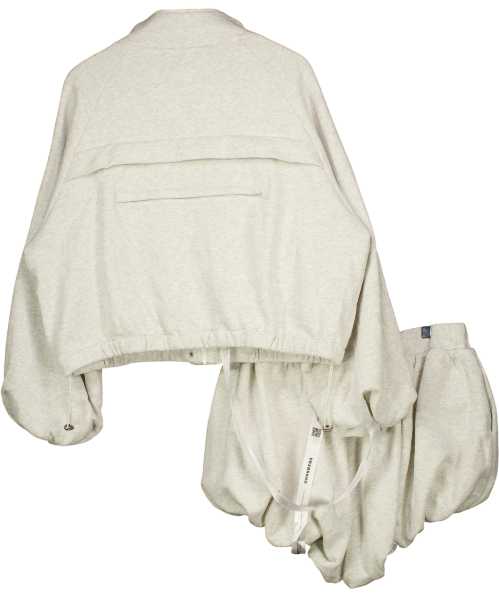 BBX BRAND Grey Funnel Neck Jacket & Shorts Set 3X, size UK 18 — back
