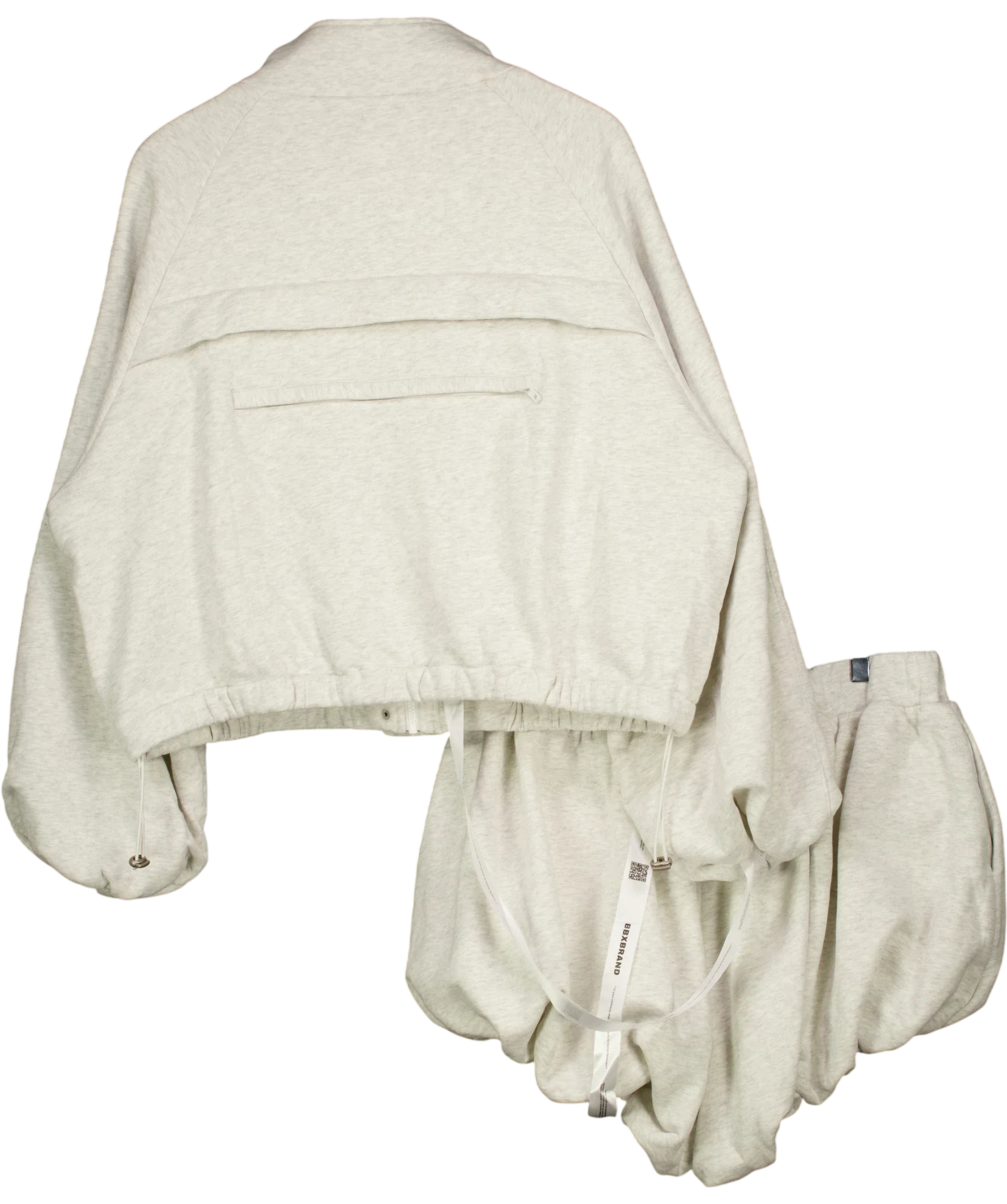 BBX BRAND Grey Funnel Neck Jacket & Shorts Set 3X, size UK 18 — back