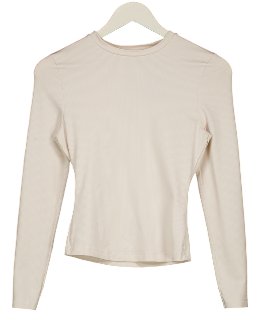 LOUNGE Cream Long Sleeve Active Top UK M