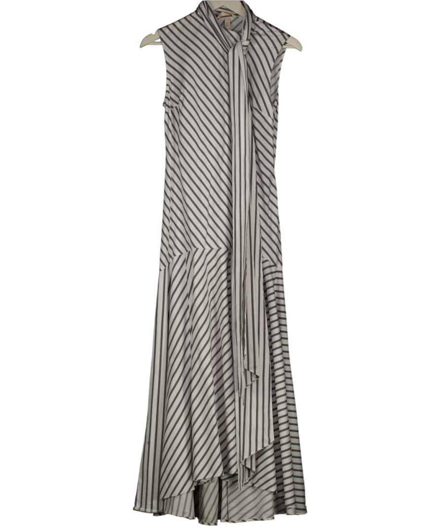 H&M White Striped Dropped Waist Maxi Dress UK XS