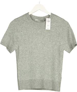 ABERCROMBIE & FITCH Grey Supersoft Wool Blend Knit Tee UK XS