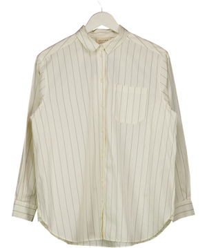 Sezane White Pinstripe Tomboy Shirt UK 8