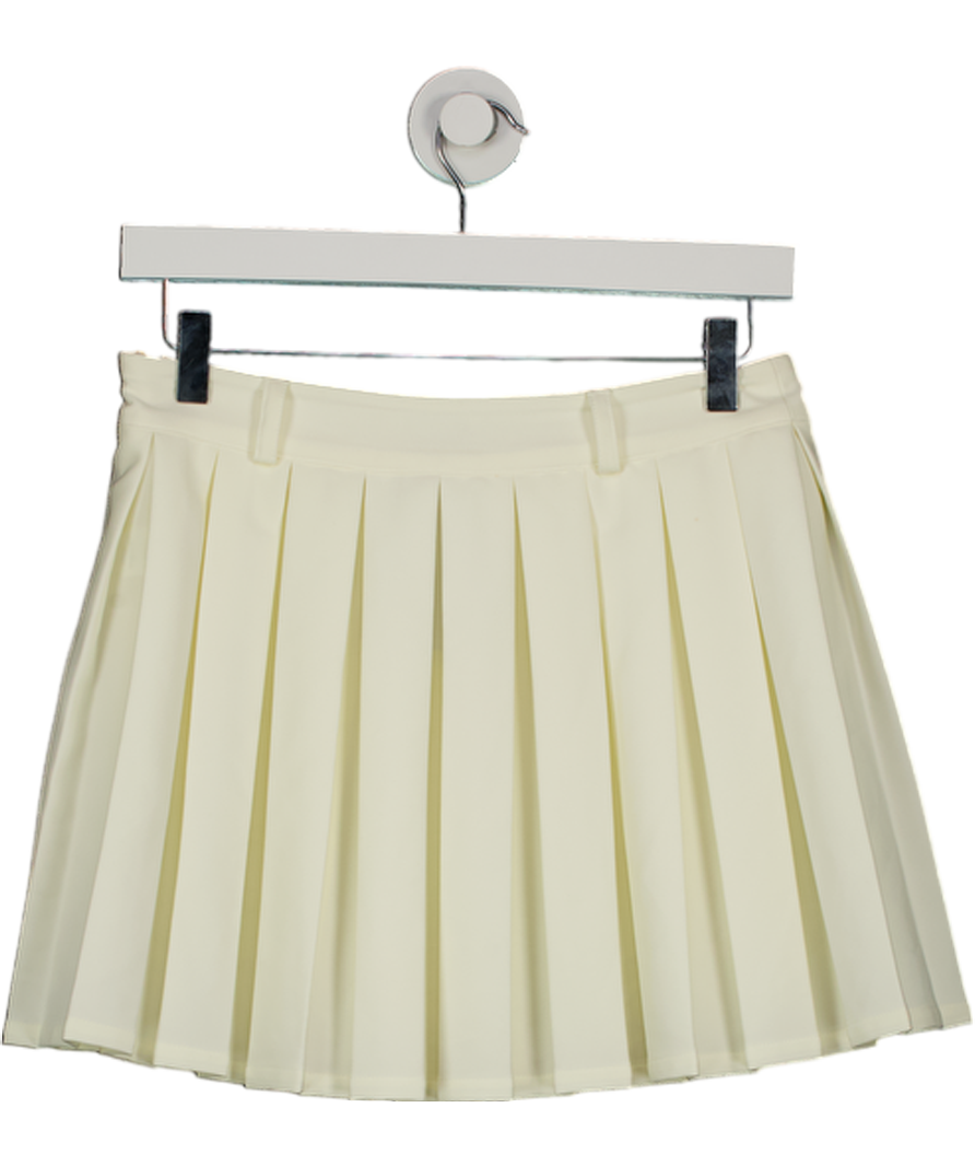 Meshki White Mura Pleated Mini Skirt UK S