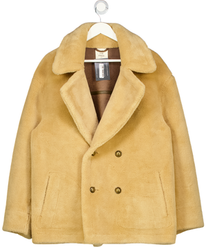 FREE  PEOPLE X We The Free Mari Reversible Coat In Tan / Cream Combo UK S