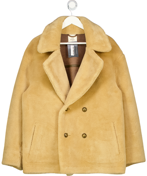 FREE  PEOPLE X We The Free Mari Reversible Coat In Tan / Cream Combo UK S