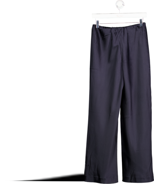 LILYSILK Navy Blue Full Bias Cut 100% Silk Pants - Petite Fit UK 6