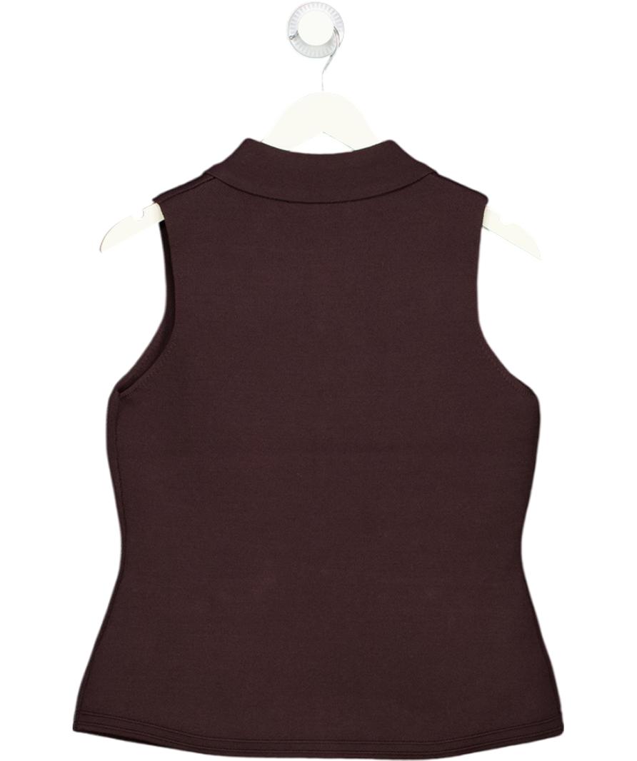 NEXT Chocolate Brown Smart Button Up Knitted Waistcoat UK S