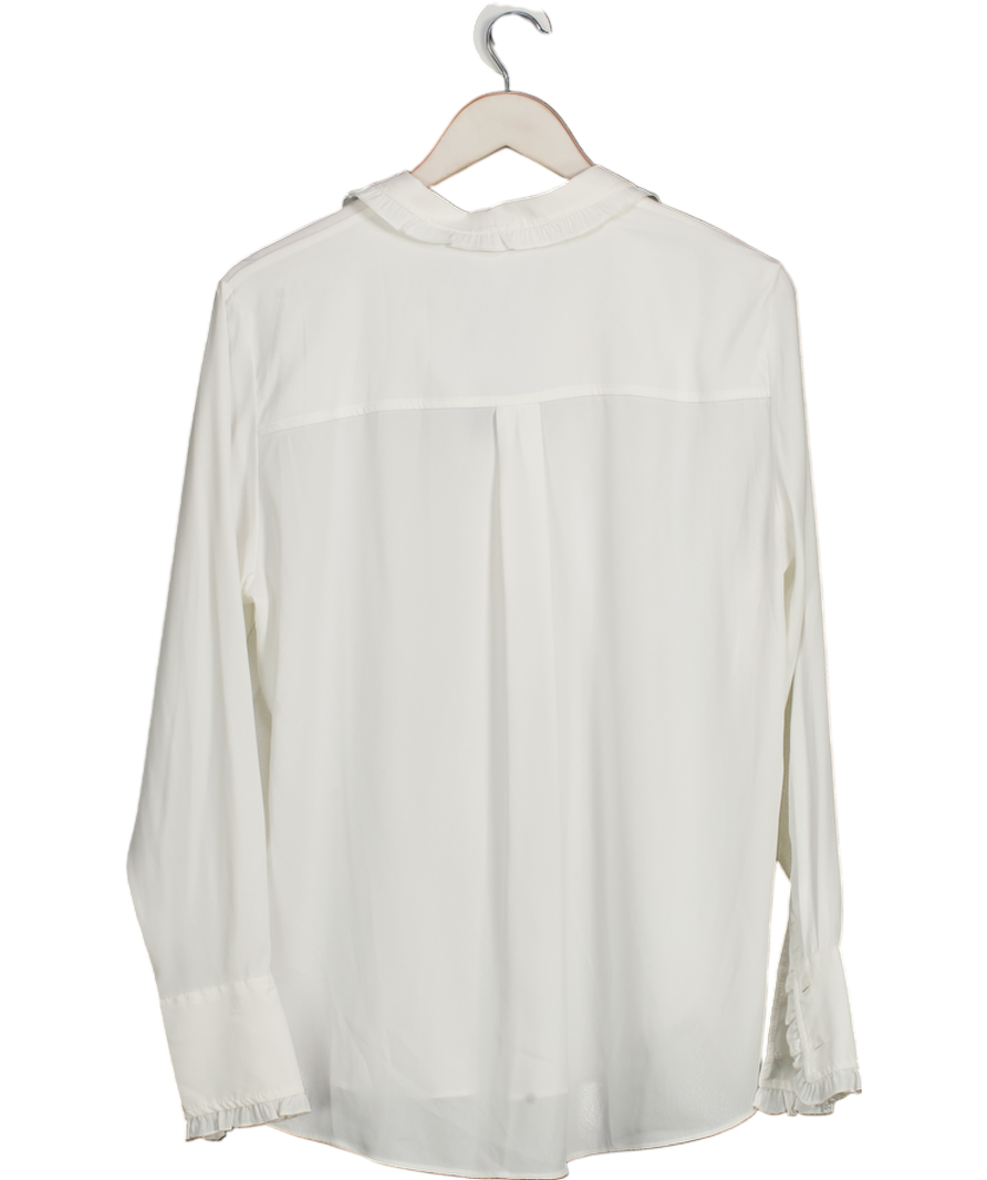 H&M Cream Frill-trimmed Blouse UK M