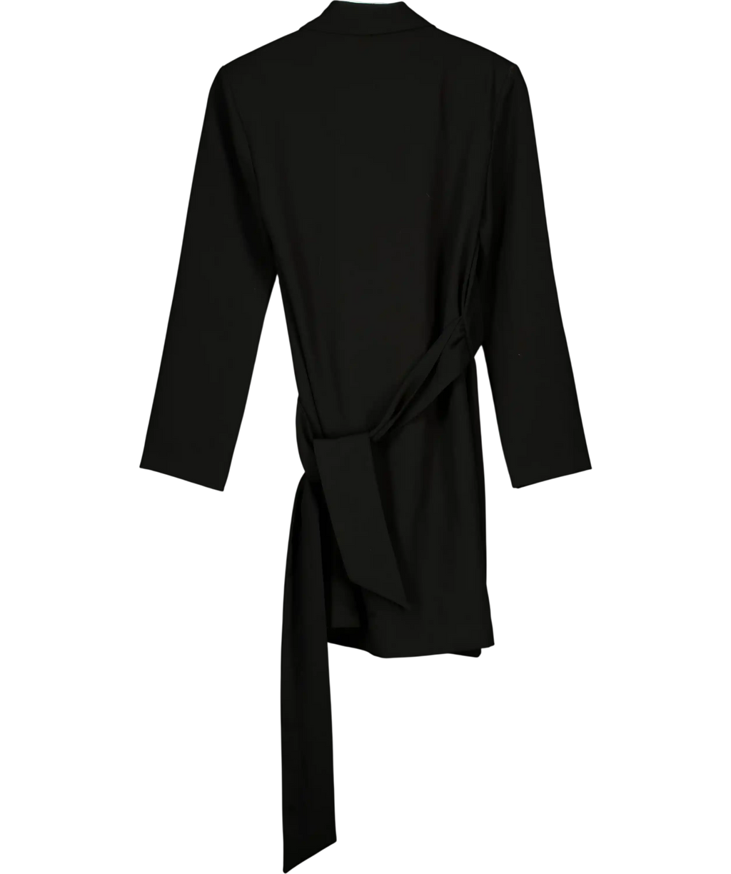 ZARA Black Pareo Wrap Midi Dress UK S