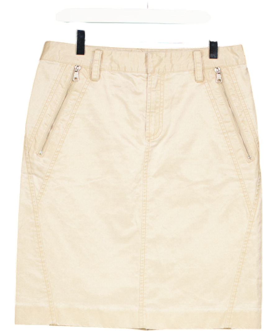 ARMANI EXCHANGE Beige Coated Denim Skirt UK 10