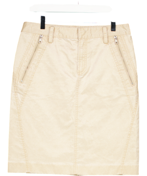 ARMANI EXCHANGE Beige Coated Denim Skirt UK 10