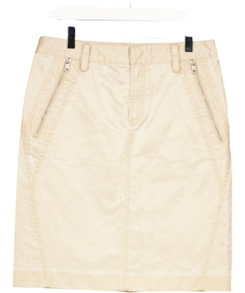 ARMANI EXCHANGE Beige Coated Denim Skirt UK 10