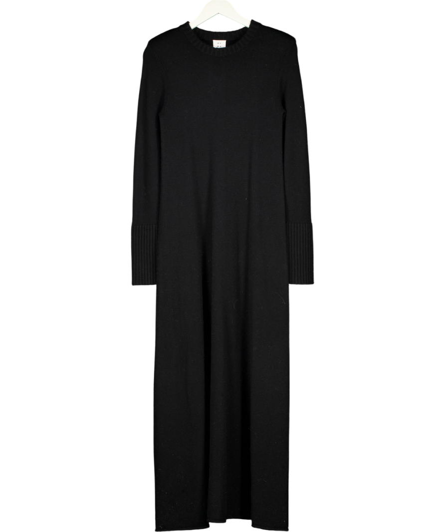 ALMADA LABEL Black Farai Wool-cashmere Blend Jumper Dress UK S