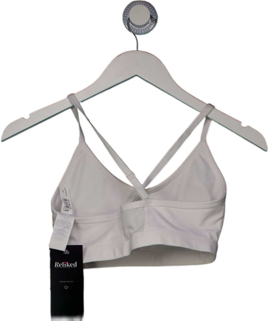 gymshark White Ruched Sports Bra UK S