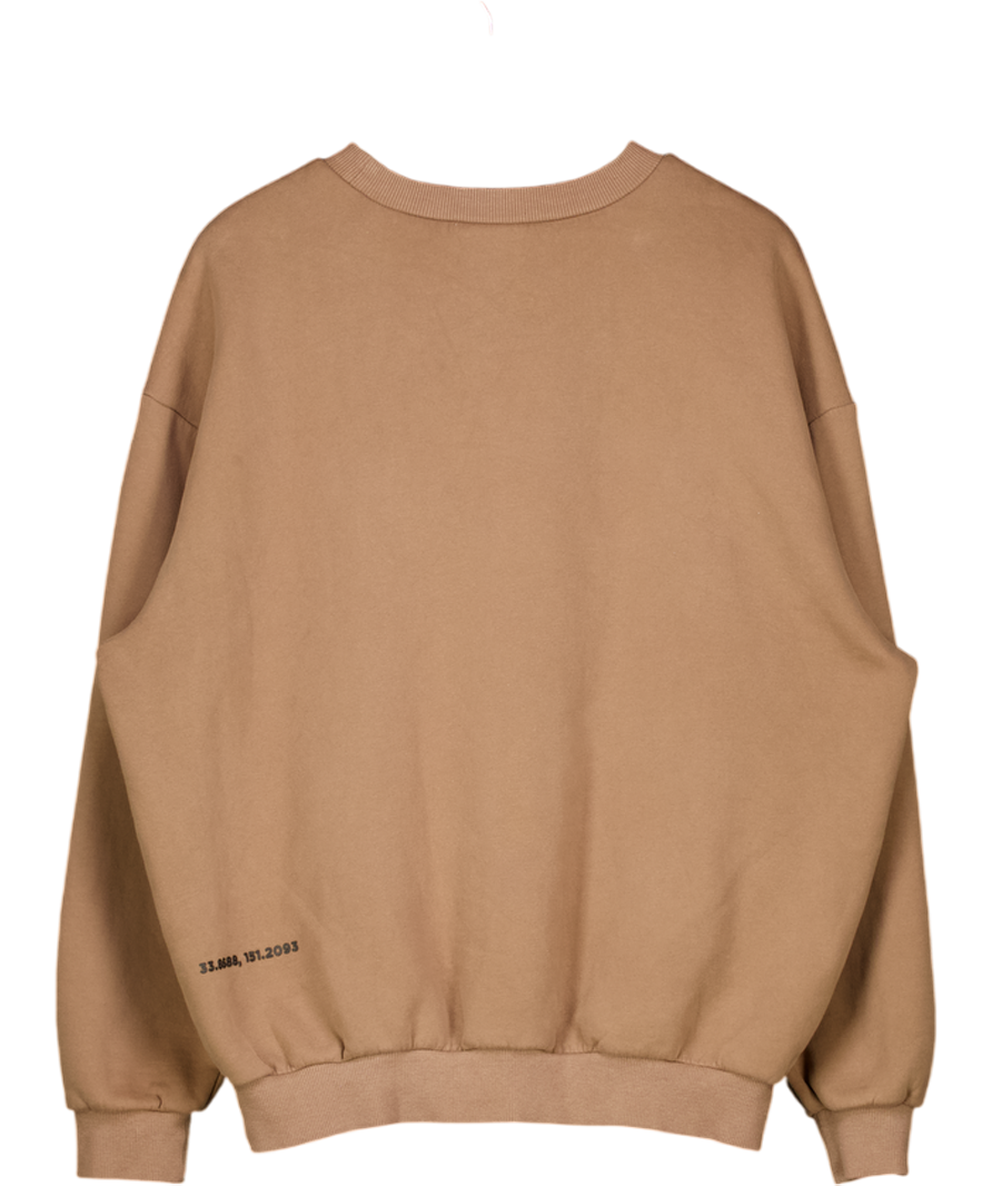 MESHKI Chocolate Brown Logo Sweatshirt UK S