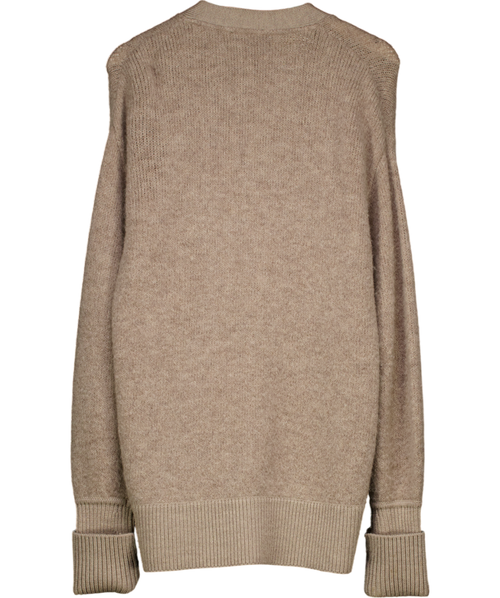 ME + EM Beige Relaxed Fit Oversize Merino / Alpaca Blend Cardigan UK 6