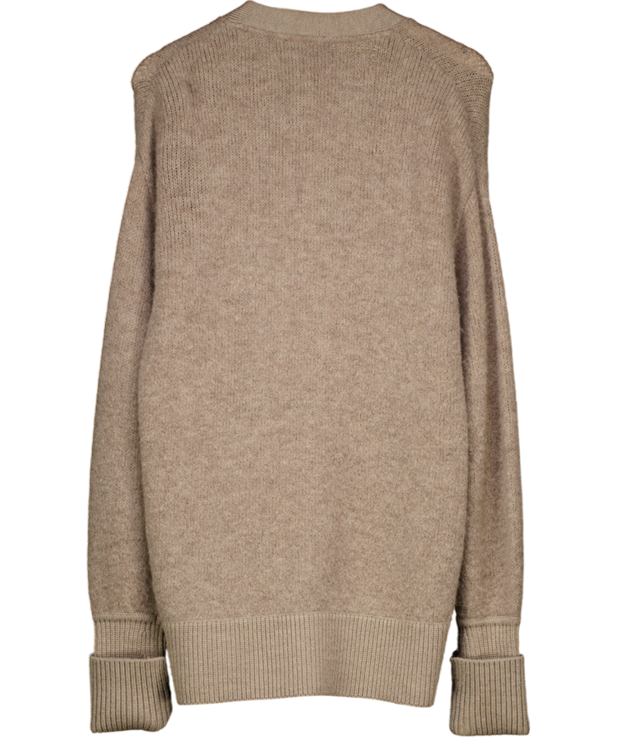 ME + EM Beige Relaxed Fit Oversize Merino / Alpaca Blend Cardigan UK 6