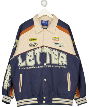 Aelfric Eden Blue Embroidered Canvas Racing Jacket UK L