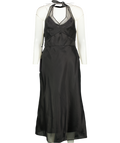PRADA Black Re-edition 1995 Silk Organza Embroidered Logo Halterneck Dress IT40 UK 12