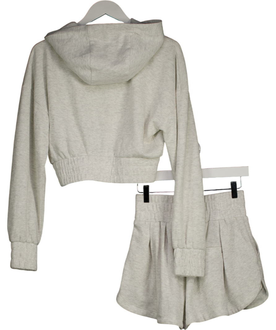 wanderdoll Grey Zip-up Hoodie And Jogger Short Set UK 6