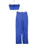 ASOS Design Bright Blue Faux Leather Bandeau Top And Trousers UK 4
