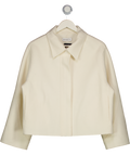 MARCELA LONDON Cream Cari 100% Wool Collared Bomber Ivory UK S/M