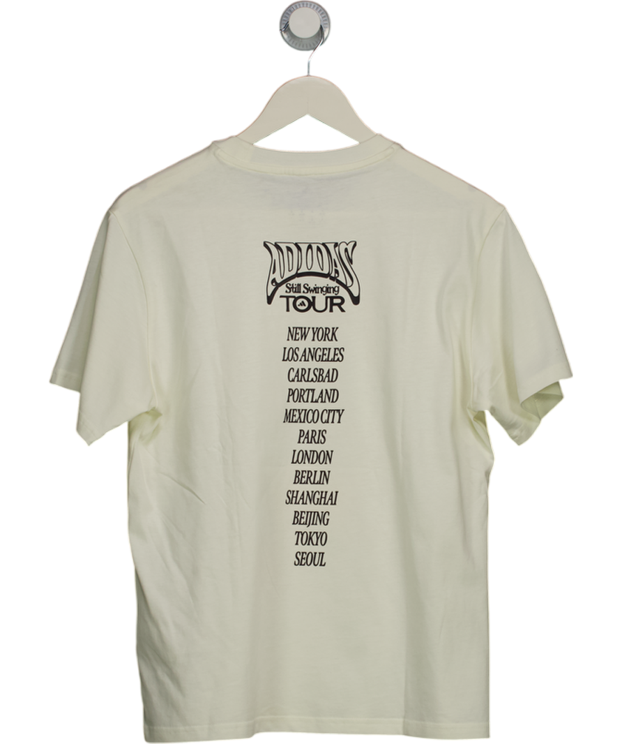 adidas Cream Graphic T-shirt UK M
