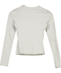 ADANOLA Cotton Long Sleeve Top - Grey Melange UK S
