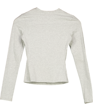 ADANOLA Cotton Long Sleeve Top - Grey Melange UK S
