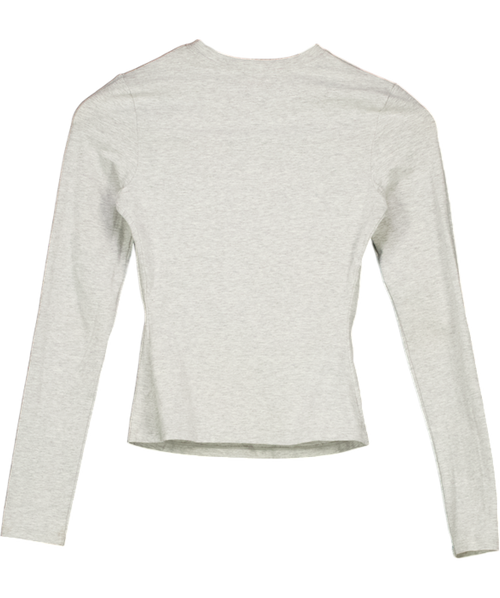ADANOLA Cotton Long Sleeve Top - Grey Melange UK S