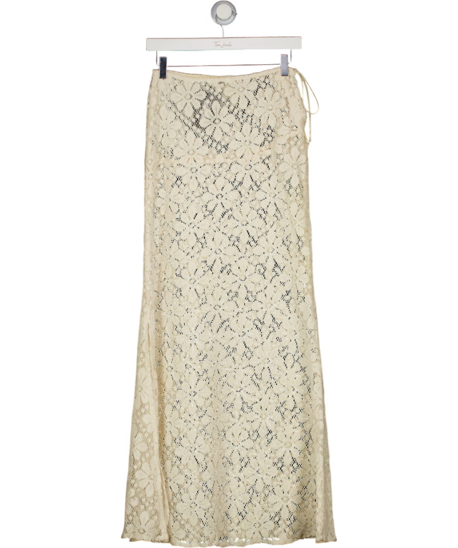 GOING SOMEWHERE Cheri Crochet Skirt In Vanilla Cream UK 8