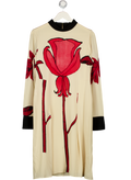 MARNI Cream Silk Tulip Printed Commessa Midi Dress It44 UK 12