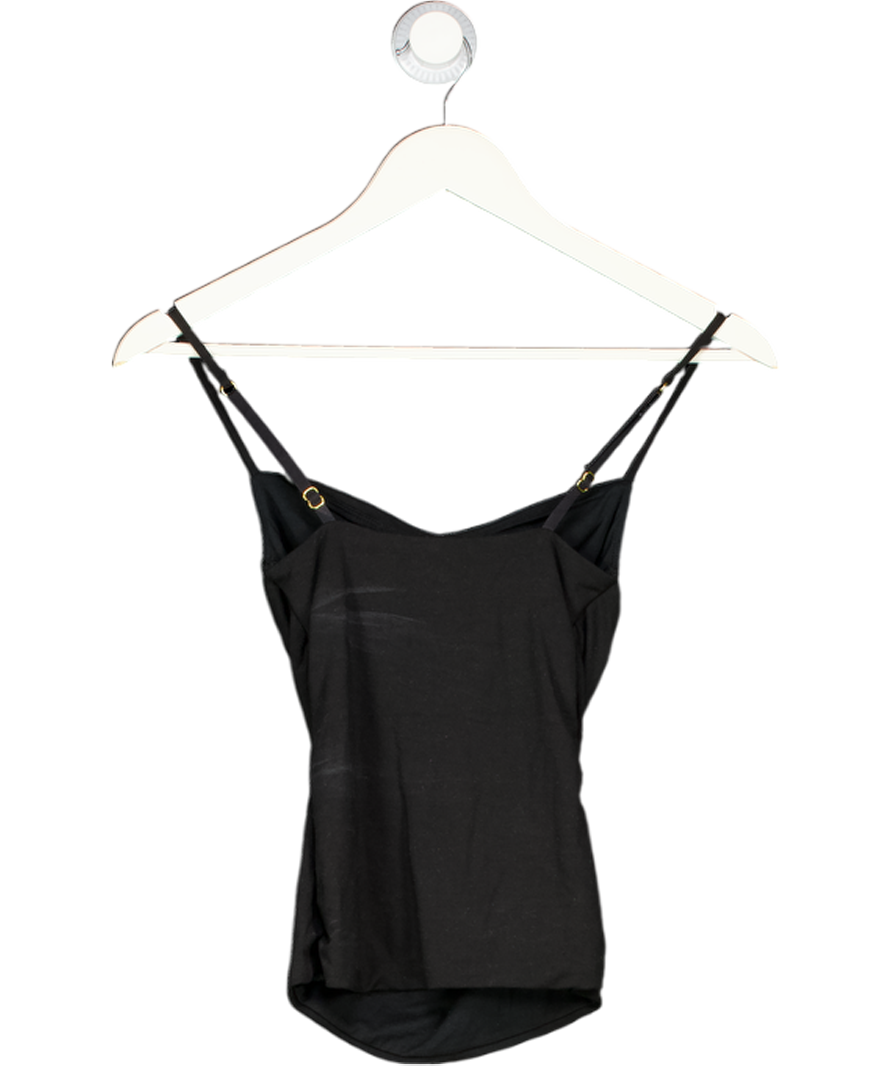 Oh Polly Black Esme Modal Ruched Layered Tank Top UK XXS