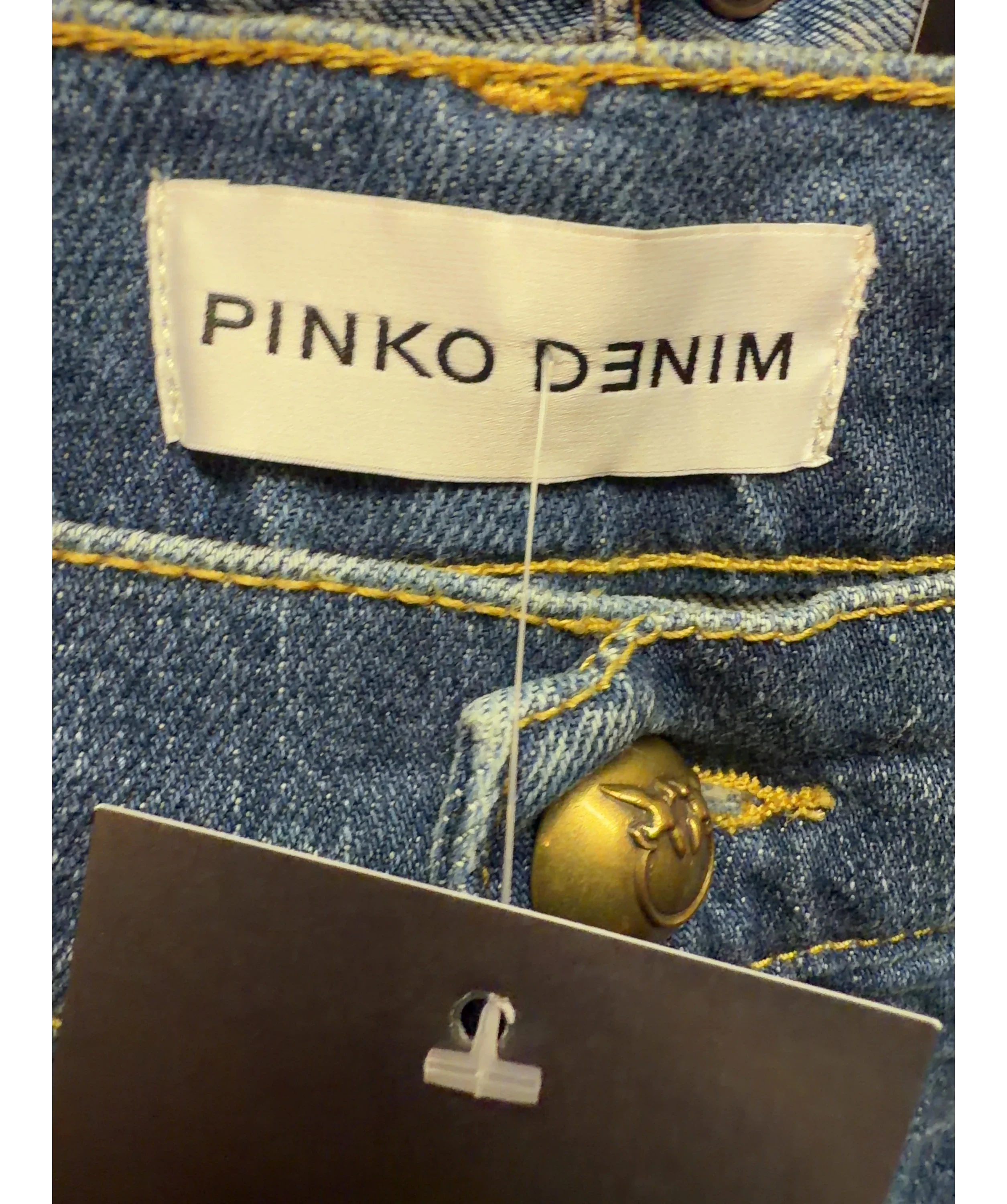 Pinko Blue Wanda Wide Leg Denim, size W27 — detail