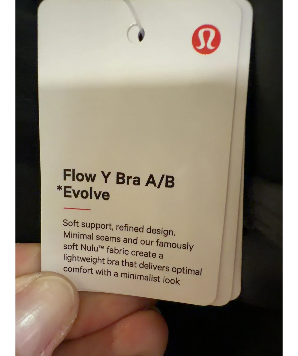 Lululemon Black Flow Y Bra A/B Evolve, size UK XS — care label