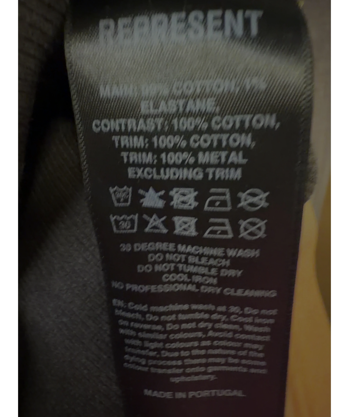 Represent Grey Colour, size UK 6 — label