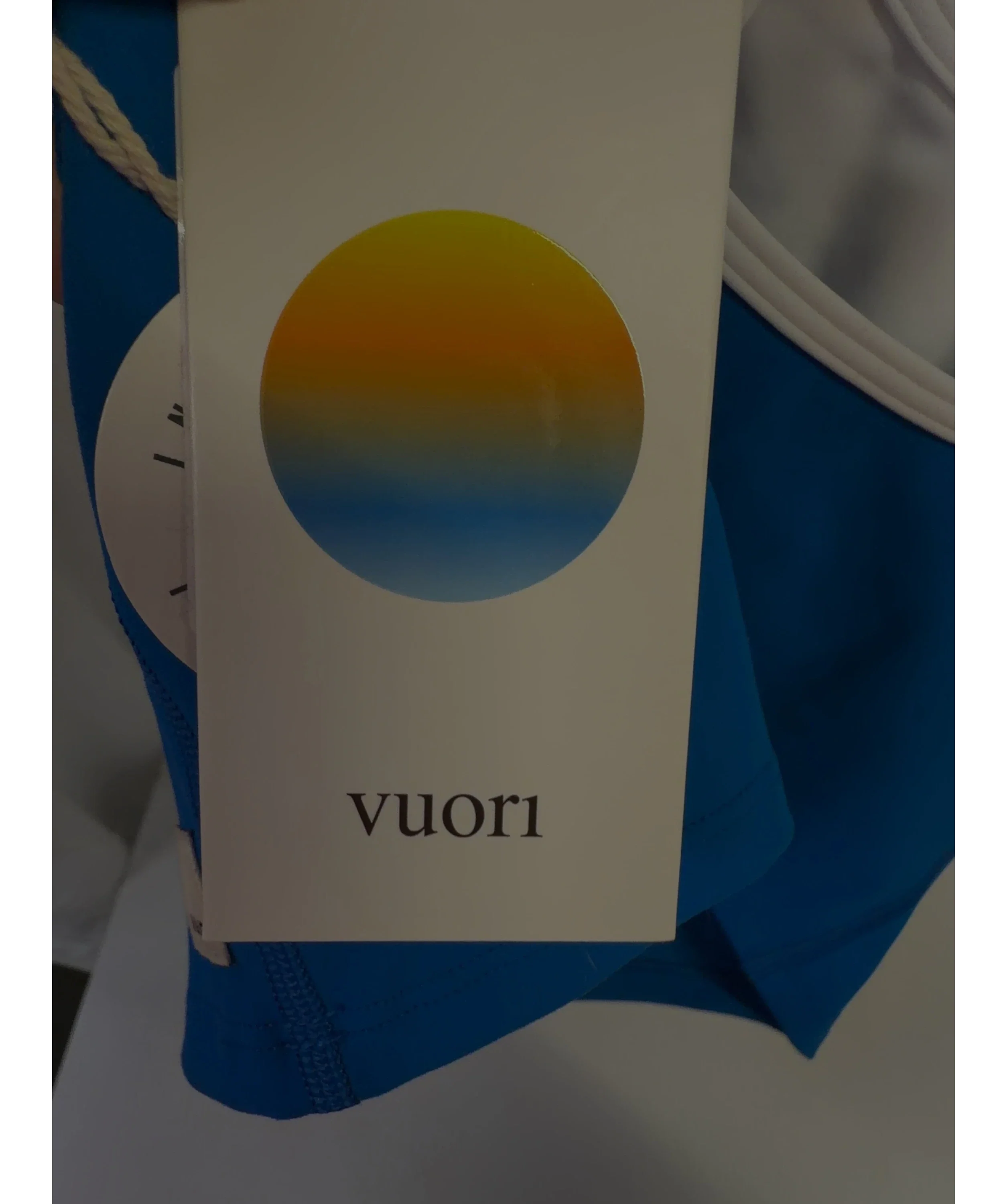 Vuori Blue Daily Layered Tank, size UK XS — detail