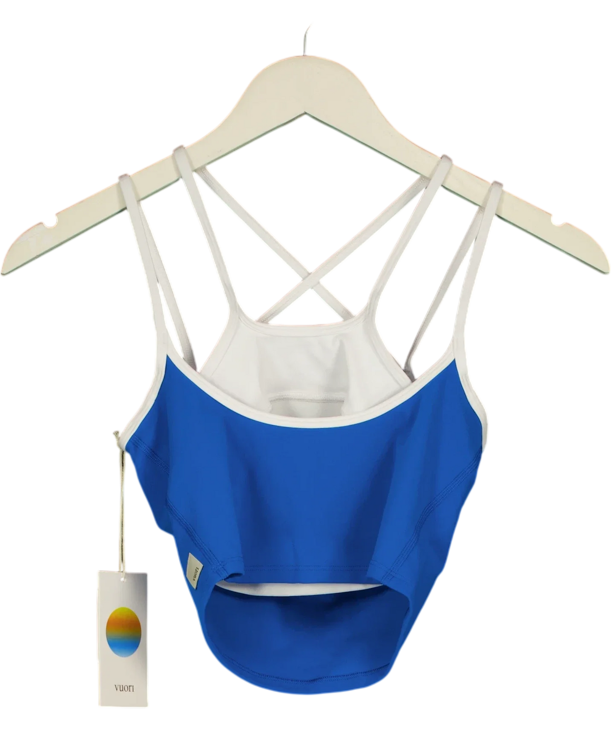 Vuori Blue Daily Layered Tank, size UK XS — front