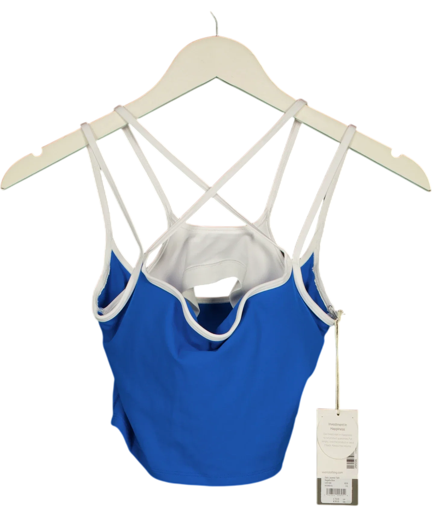 Vuori Blue Daily Layered Tank, size UK XS — back