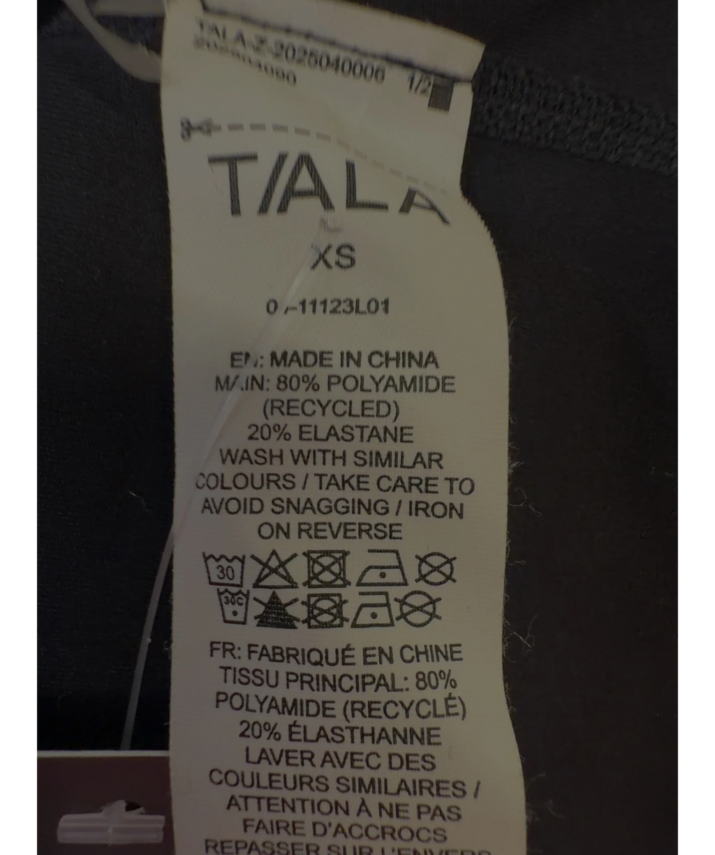 TALA Black Black Collared Activewear tops, size UK XS — label