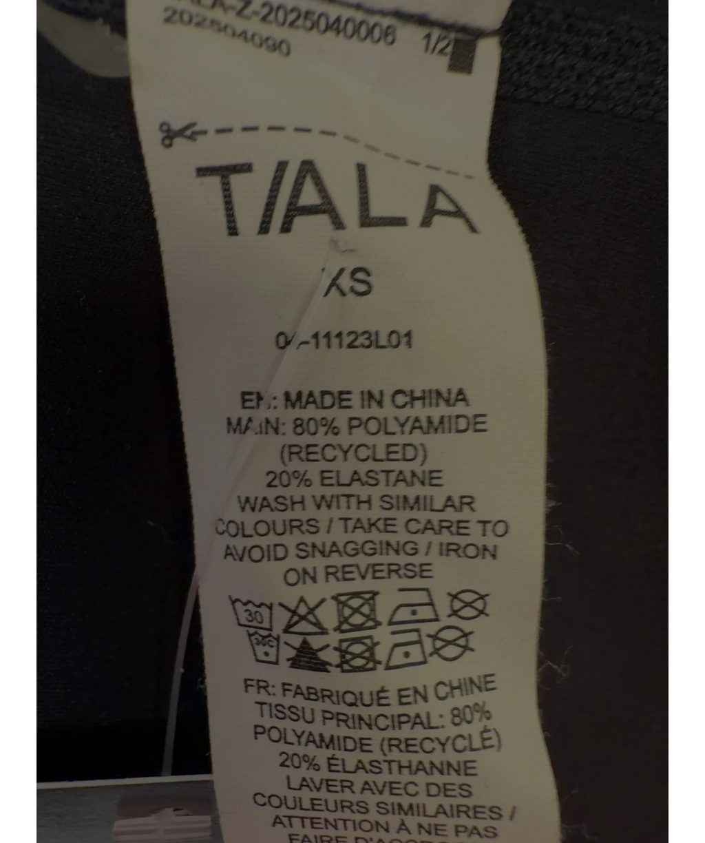 TALA Black Black Collared Activewear tops, size UK XS — care label